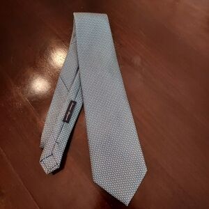 Barton 100% Pura Seta Artisan Silk  Blue Textured Tie: Made in Italy